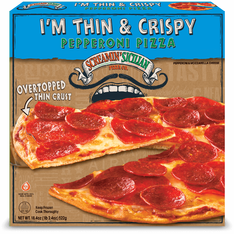 Pepperoni Pizza Thin & Crispy Screamin' Sicilian